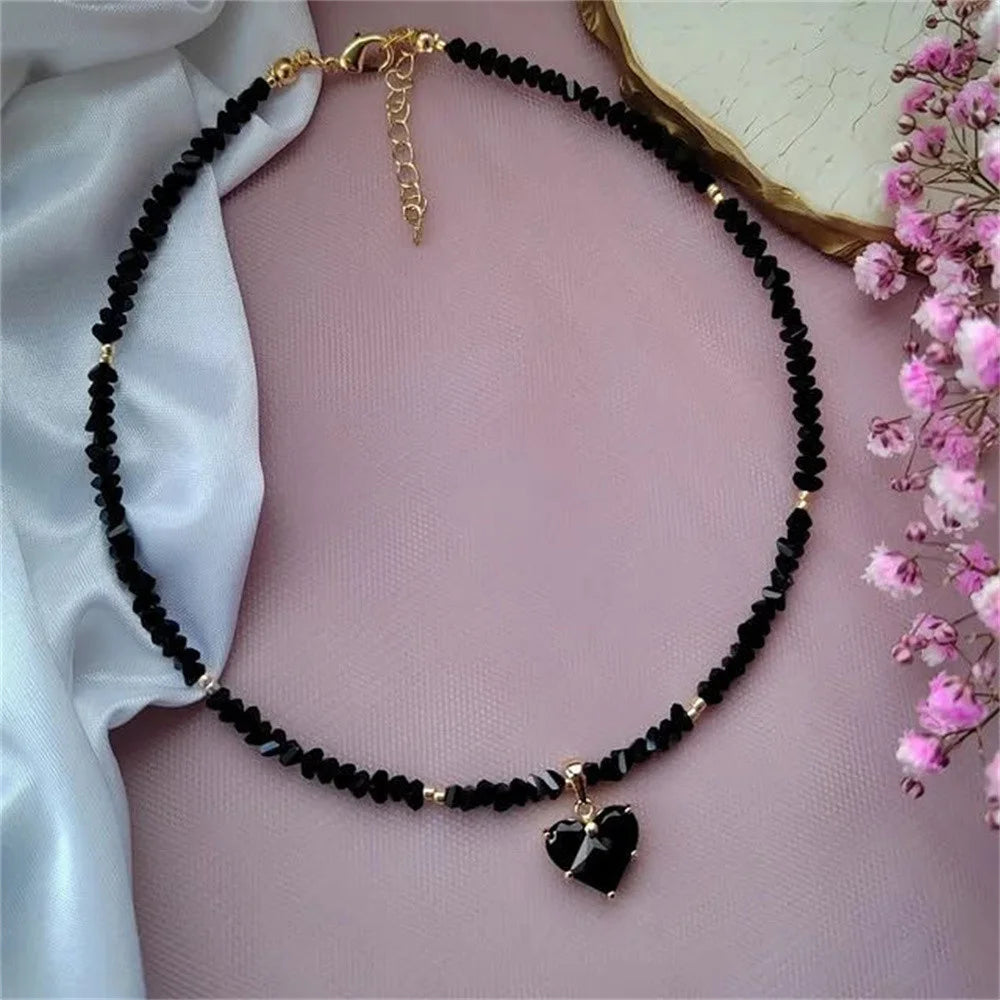 Fashion Vintage Sexy Zircon Heart Pendant Necklace For Women