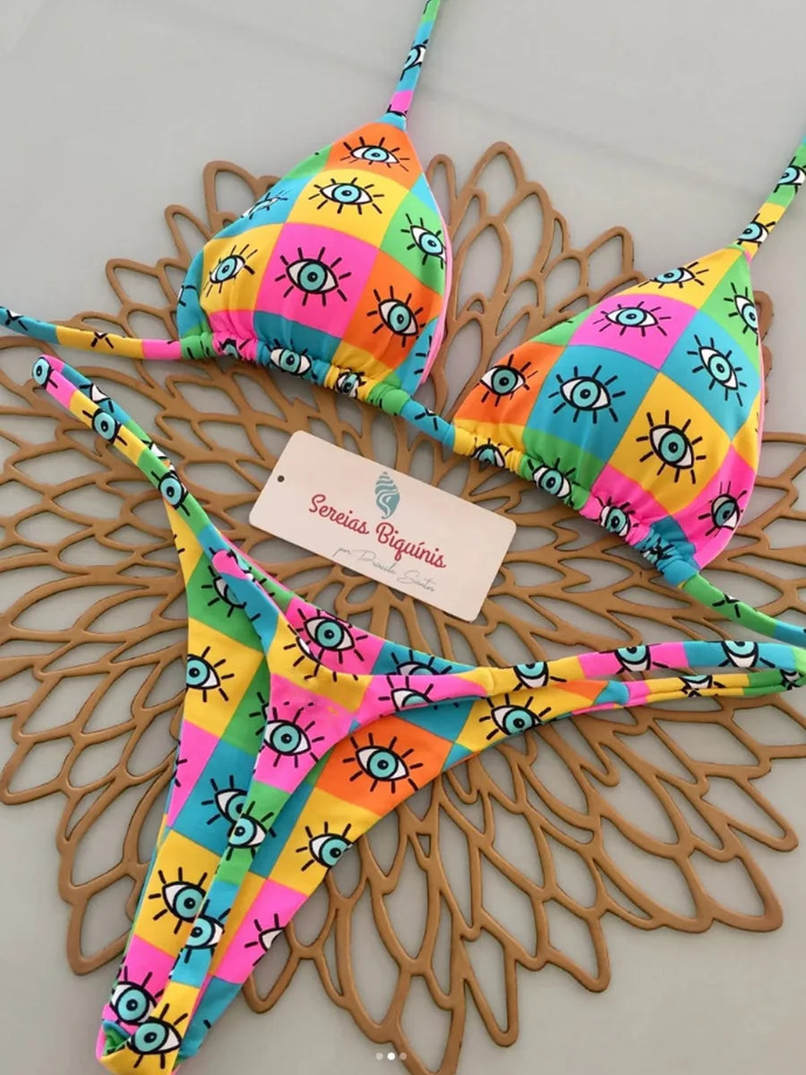 Micro Bikinis Women Swimsuit New Sexy Swimwear Halter Bikini Set Brazilian Biquini Female Thong Beachwear Party Wear