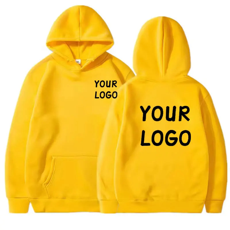 DIY Custom Your Brand LOGO Men Women Casual Hoodie Top Solid Color Pullover Street Personality Sweatshirt Custom Gifts