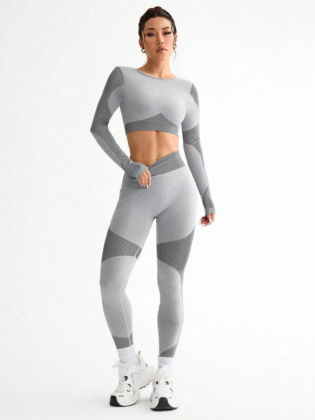 2pcs Hot-selling New Sports Tight Running Breathable Seamless Yoga Suit Women's Outdoor Fitness Suit Women's