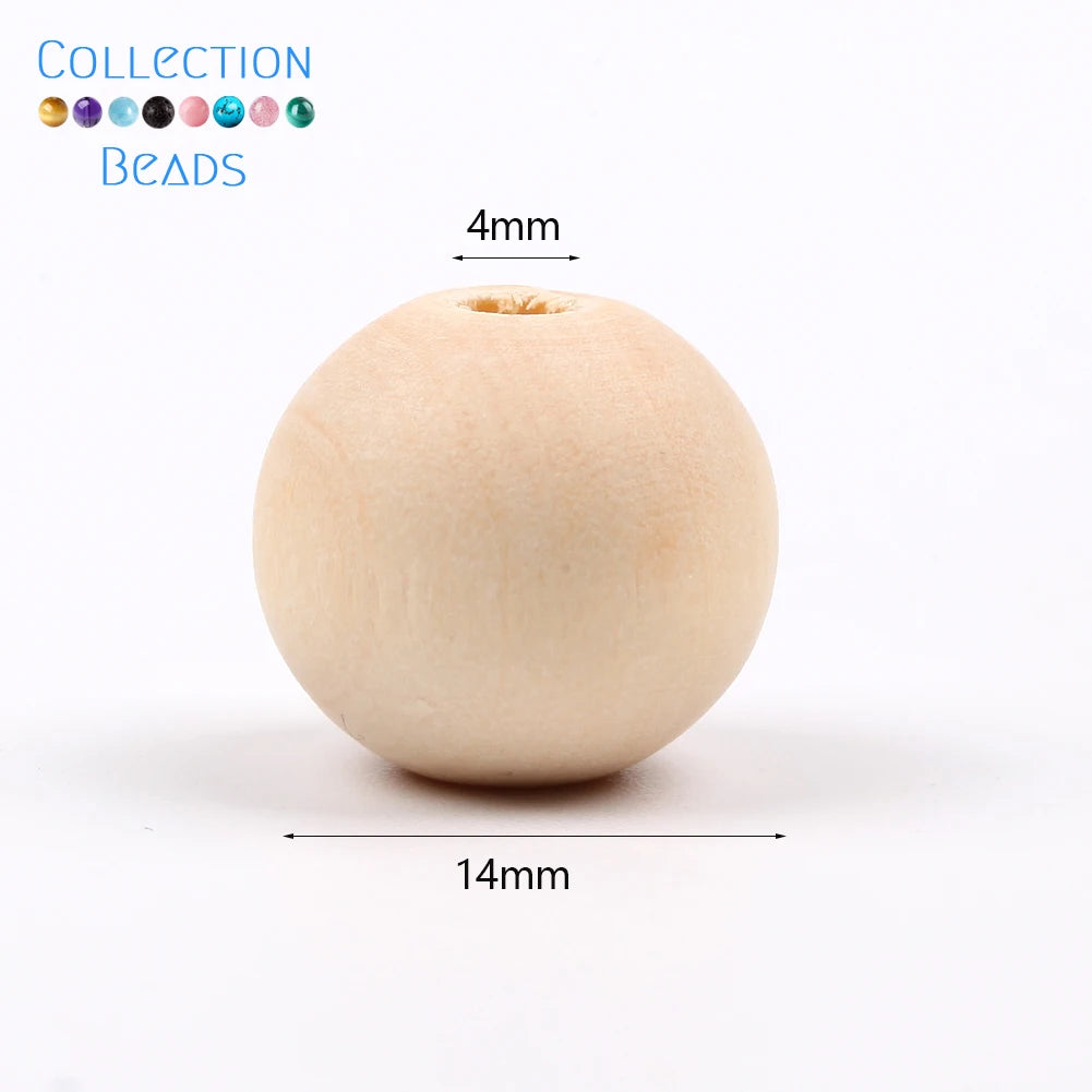 4-50mm 1-1000pcs Natural Wood Beads Round Spacer Wooden Pearl Lead-Free Balls Charms DIY For Jewelry Making Handmade Accessories