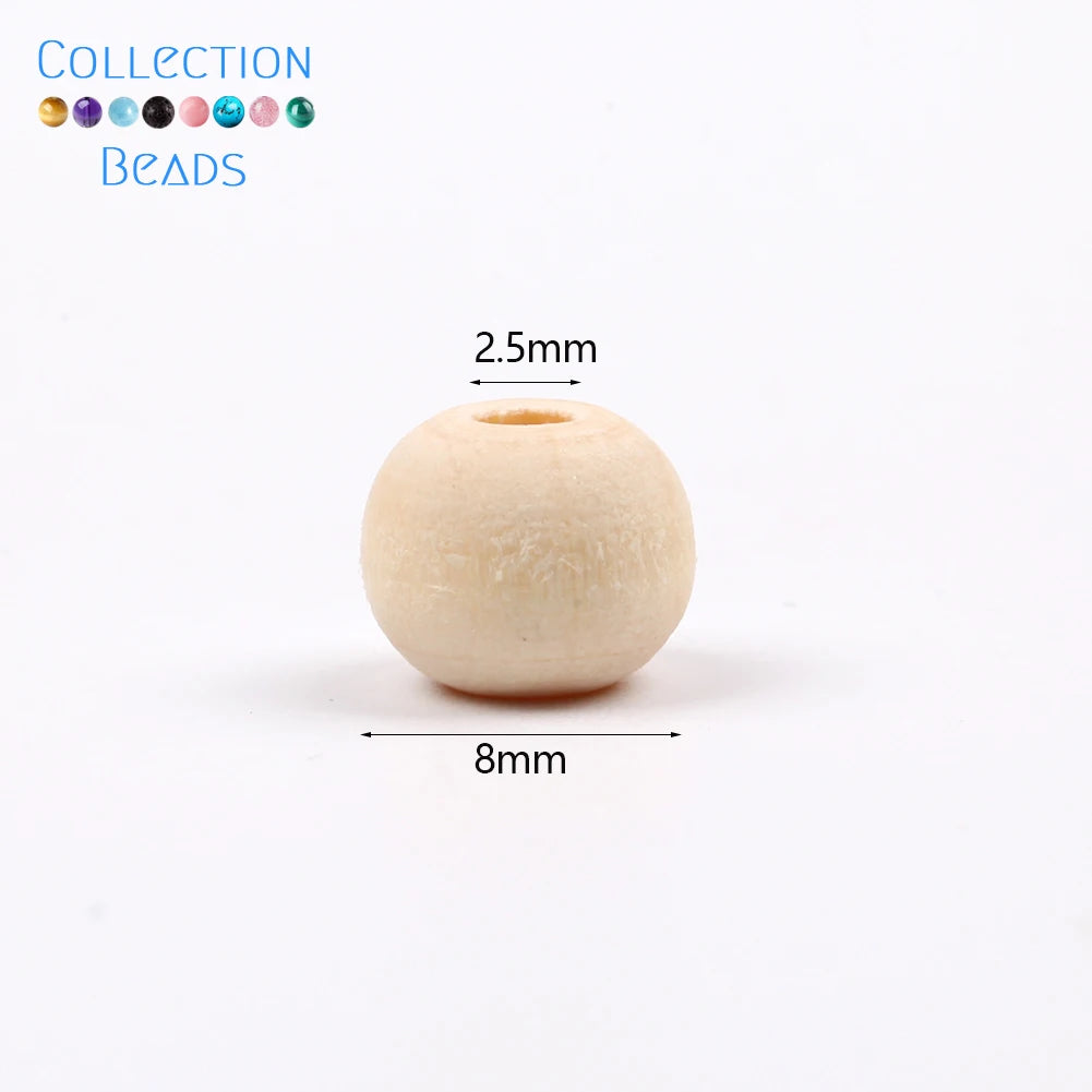4-50mm 1-1000pcs Natural Wood Beads Round Spacer Wooden Pearl Lead-Free Balls Charms DIY For Jewelry Making Handmade Accessories