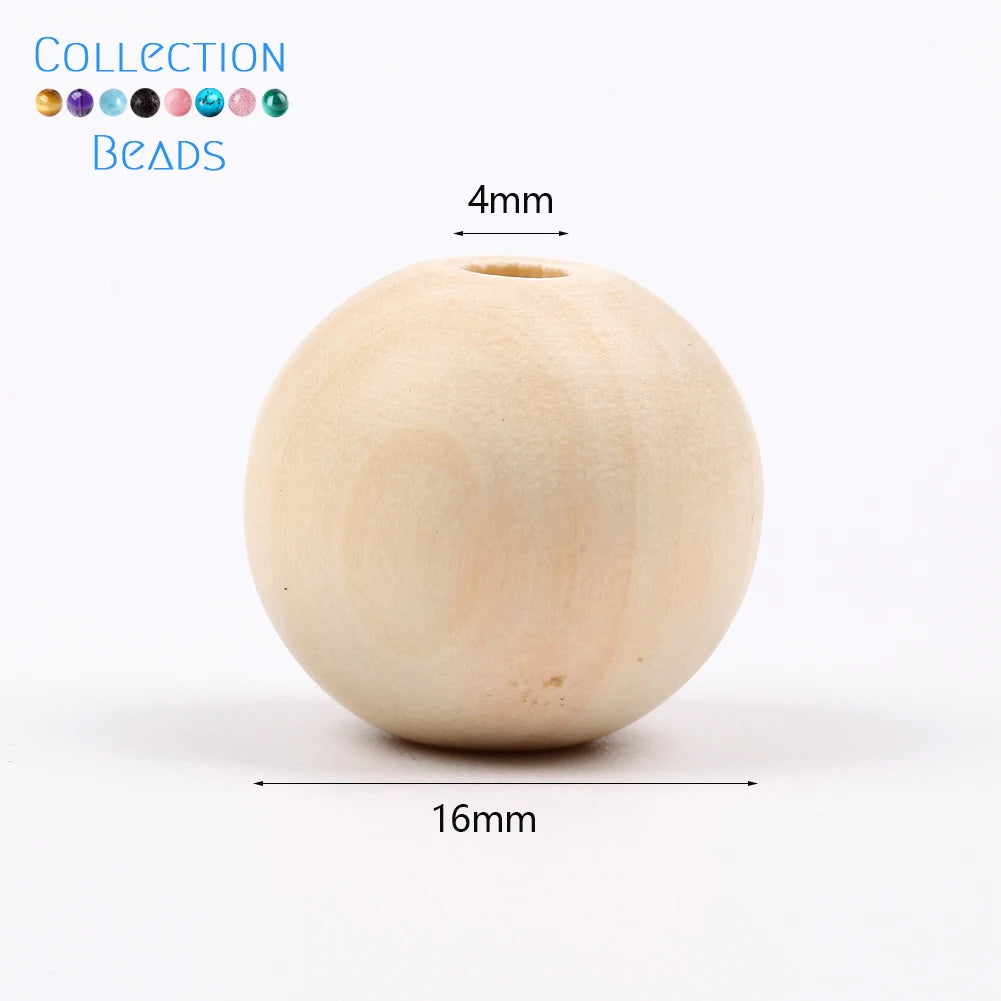 4-50mm 1-1000pcs Natural Wood Beads Round Spacer Wooden Pearl Lead-Free Balls Charms DIY For Jewelry Making Handmade Accessories