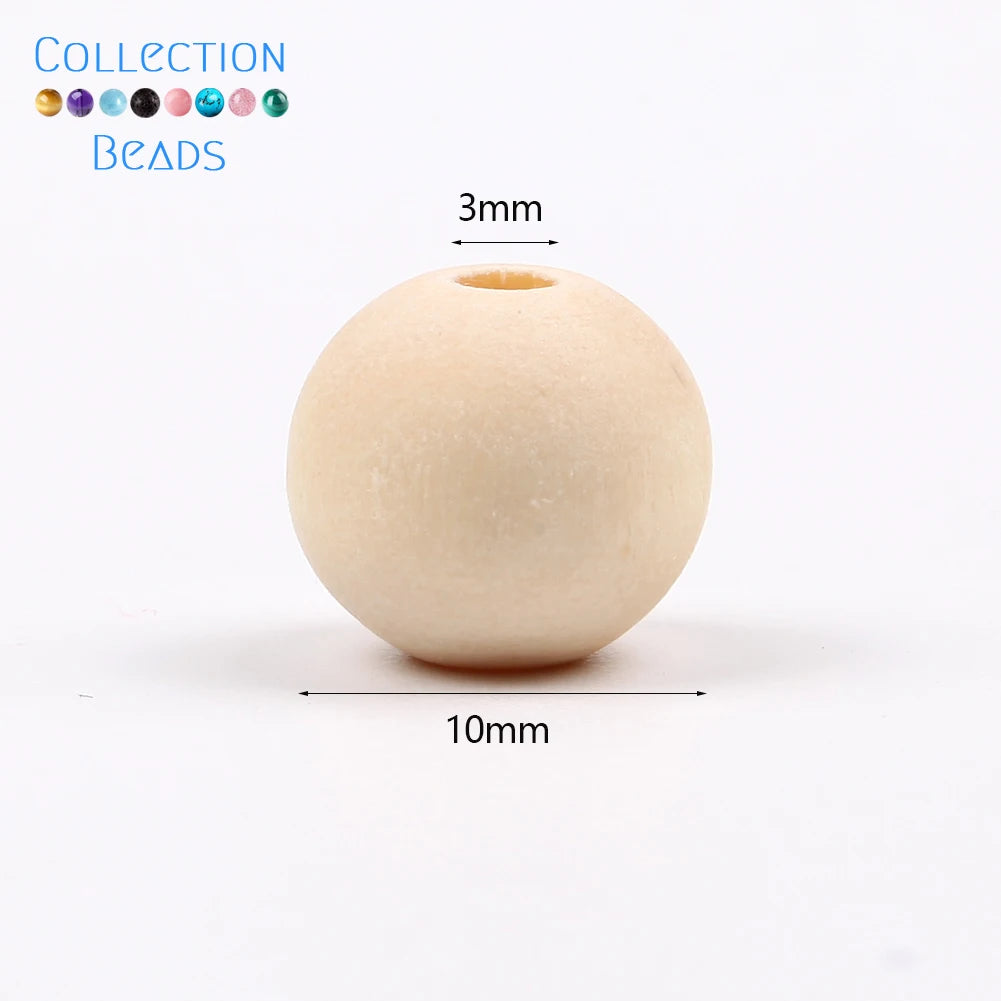 4-50mm 1-1000pcs Natural Wood Beads Round Spacer Wooden Pearl Lead-Free Balls Charms DIY For Jewelry Making Handmade Accessories