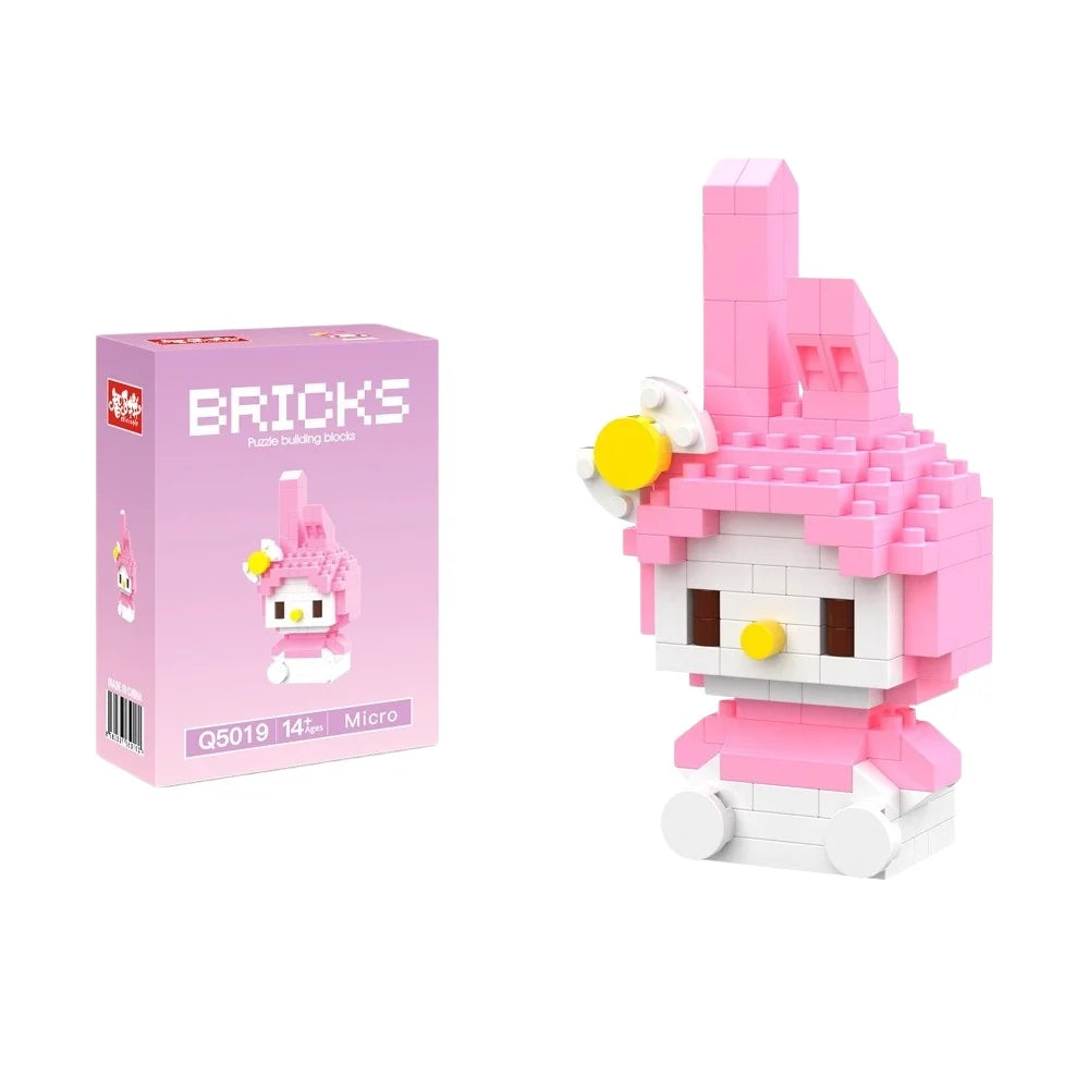99 style SANRIO Hello Kitty Building Blocks Cartoon Figures Kuromi Bricks My Melody Children's Assembly Toys Cinnamoroll Gift