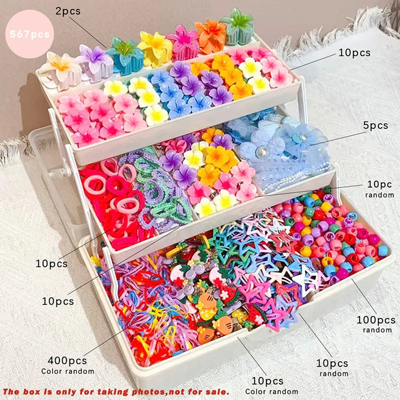 850-Piece Accessory Set Suitable for Girls’ Daily Outings and Participation in Festive Events – a Richly Curated Collection No Box