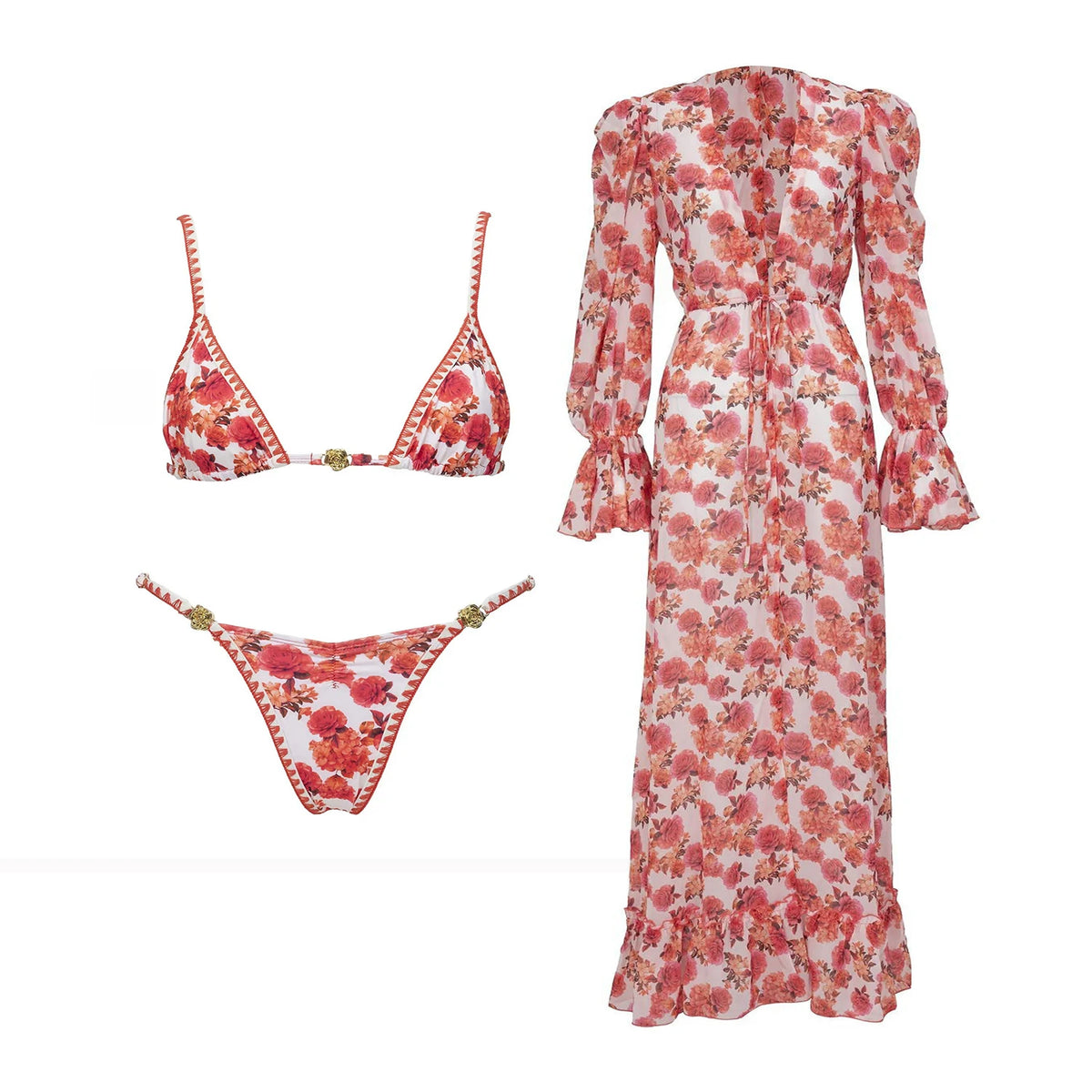 3Pcs Micro Bikini  New Swimwear Women Swimsuit Sexy Brazilian Bikini Set Printed Thong Beachwear Bathing Suit Female Biquini