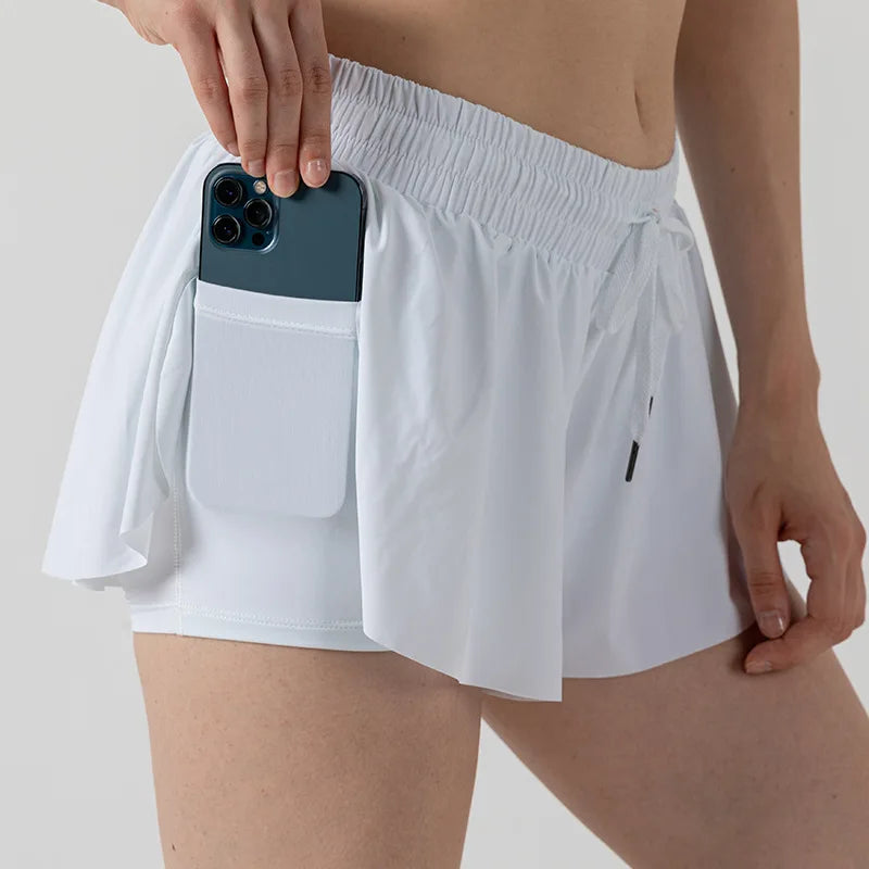 2 in 1 Jogger Flowy Athletic Shorts for Women Gym Yoga Workout Running Tennis Skirt Comfy Skort Lounge Cute Clothes Casual Wear