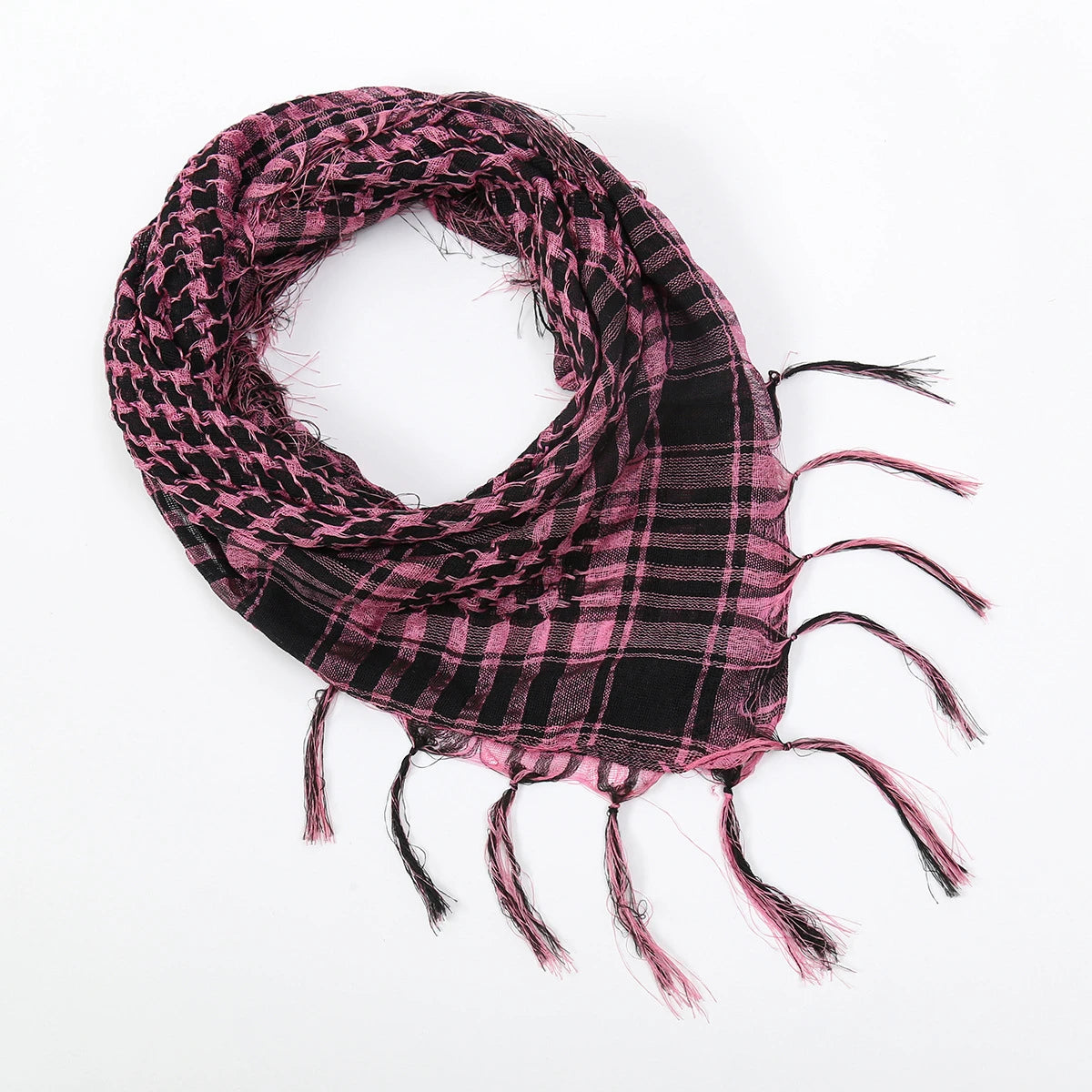 Lightweight Plaid Hijab Scarf for Men and Women Arab Desert Headscarf Soft Tactical Hiking Scarves Unisex Turban Military Shawl