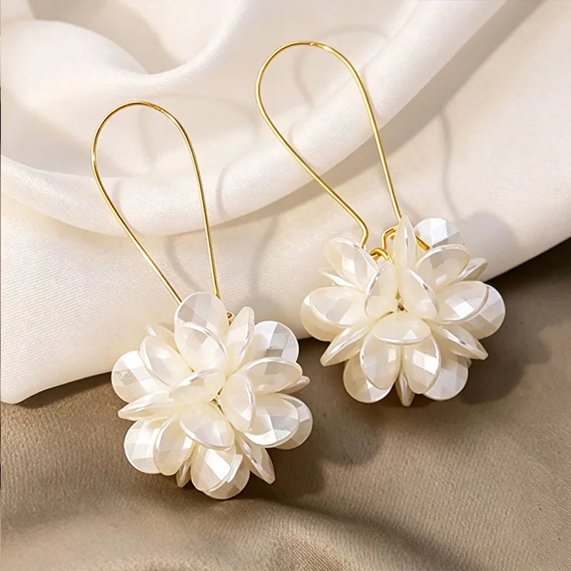 Hot Trend DIY Design Petal Ball Pearl Earrings For Women, Perfect Ornament For Travel Party Banquet Holiday Outfit