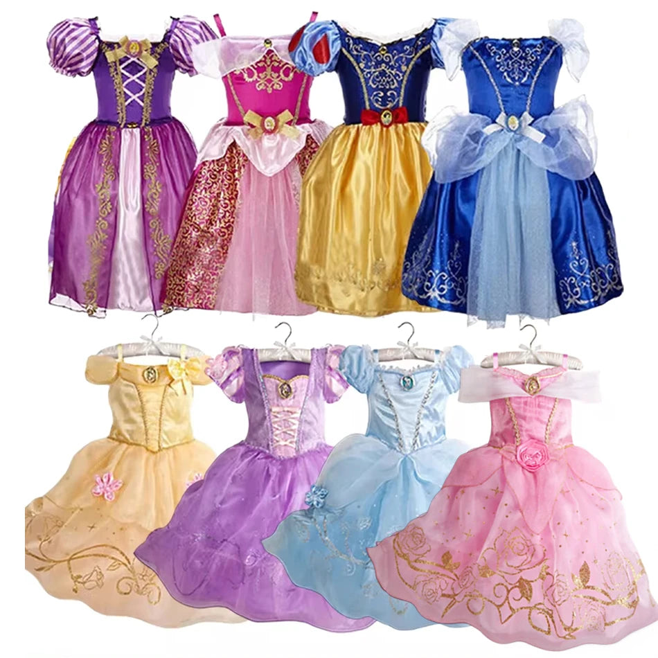 Summer Princess Costume Party Fancy Flower Vestido New  Christmas Birthday Carnival Dress Up Rapunzal Belle Disguise Frock