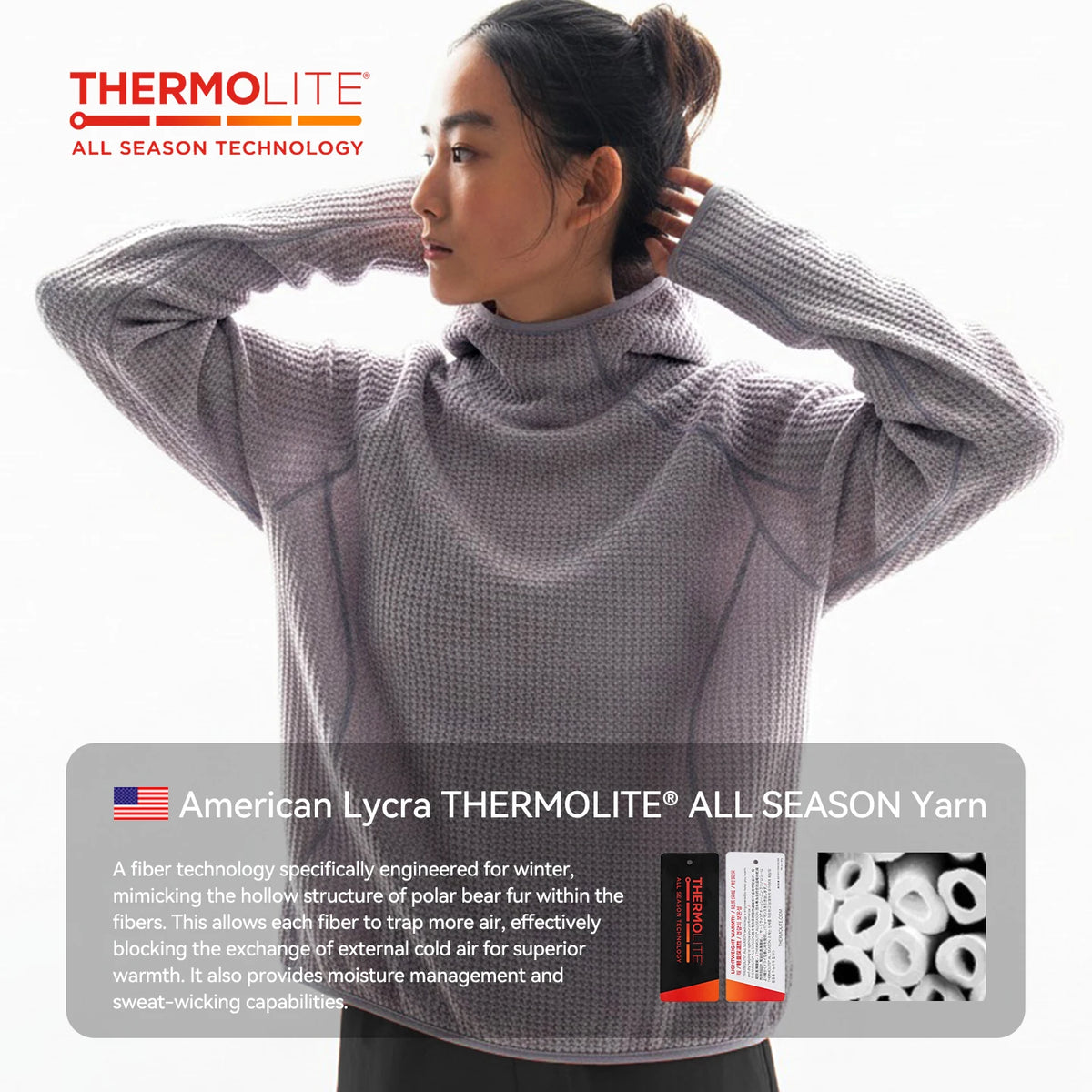 Thermolite® Hooded Sweatshirt:  Winter Lightweight & Warm Hoodie Unisex Solid Color Thickened Hoodie for Autumn and Winter