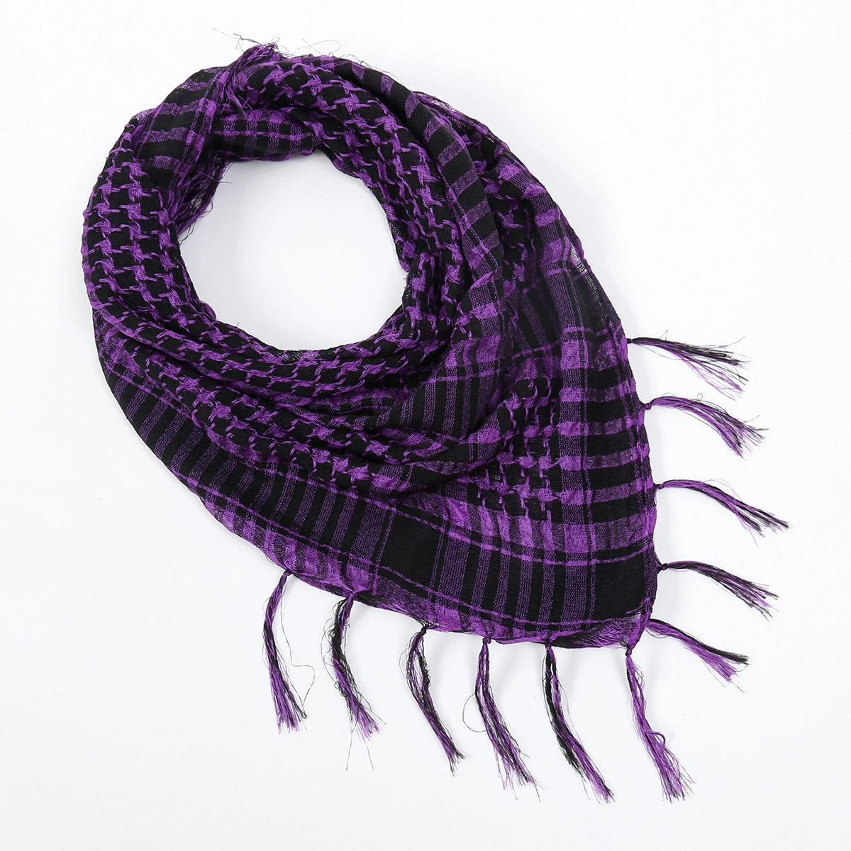 Lightweight Plaid Hijab Scarf for Men and Women Arab Desert Headscarf Soft Tactical Hiking Scarves Unisex Turban Military Shawl