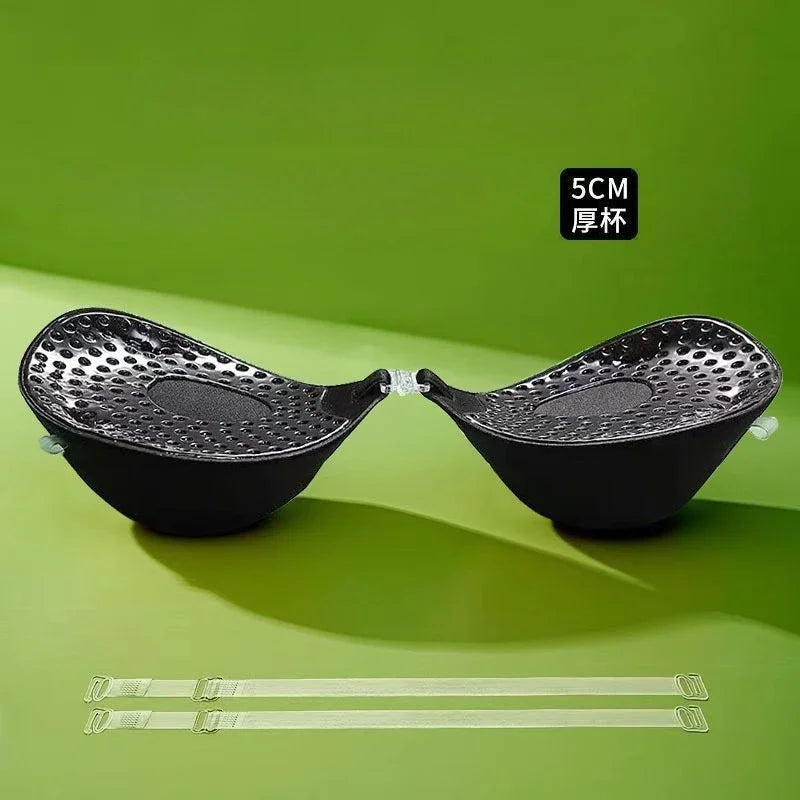 5cm Thick Breathable Adhesive Bra Silicone Nipple Tape Front Push Up Bra Reusable Invisible Strapless Chest Sticker
