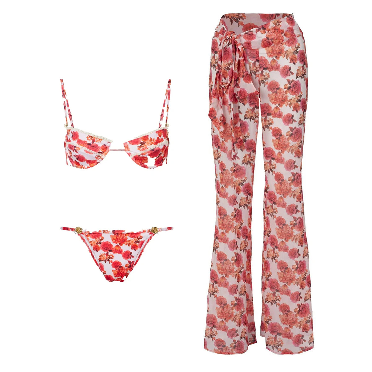 3Pcs Micro Bikini  New Swimwear Women Swimsuit Sexy Brazilian Bikini Set Printed Thong Beachwear Bathing Suit Female Biquini