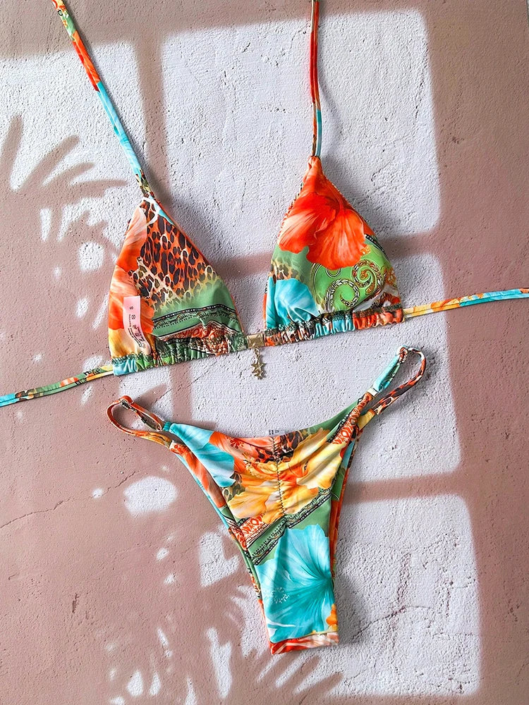 Micro Bikini Women Swimsuit Two-Piece Bathing Suit Woman Swimwear  Sexy Leopard Push Up Thong Bikinis Sets Beachwear Summer