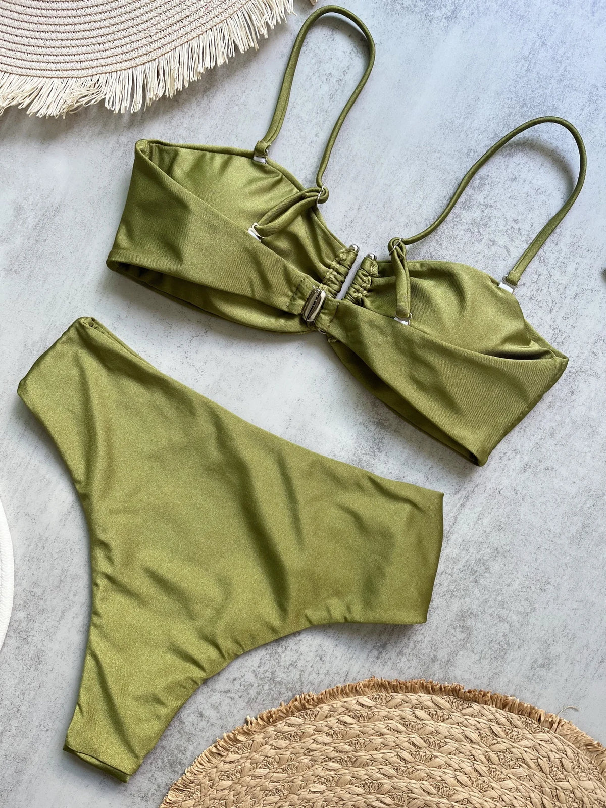 Bandeau Bikini Push Up Women Swimsuits  Sexy Female Swimwear Brazilian Bikini Set Thong Biquini Swim Suits Solid Beachwear