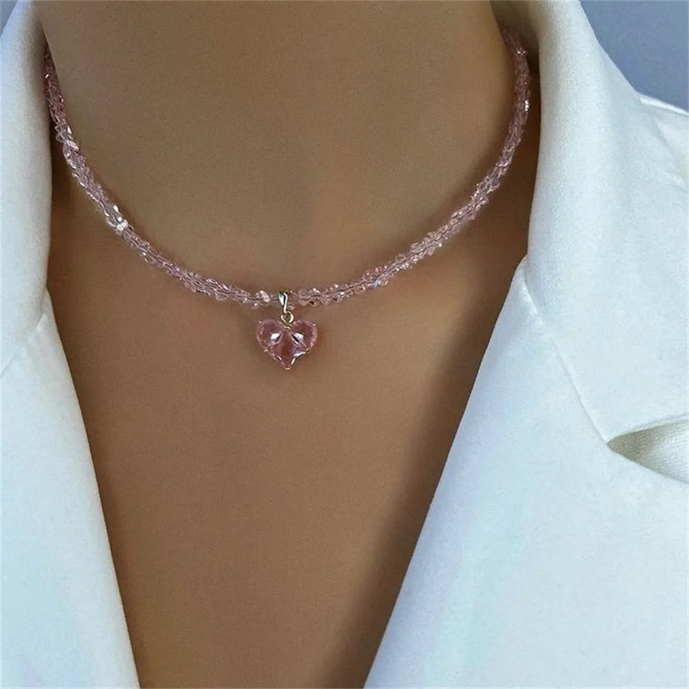 Fashion Vintage Sexy Zircon Heart Pendant Necklace For Women