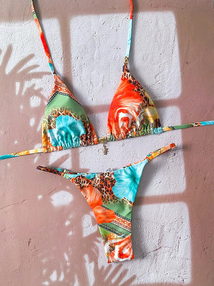 Micro Bikini Women Swimsuit Two-Piece Bathing Suit Woman Swimwear  Sexy Leopard Push Up Thong Bikinis Sets Beachwear Summer
