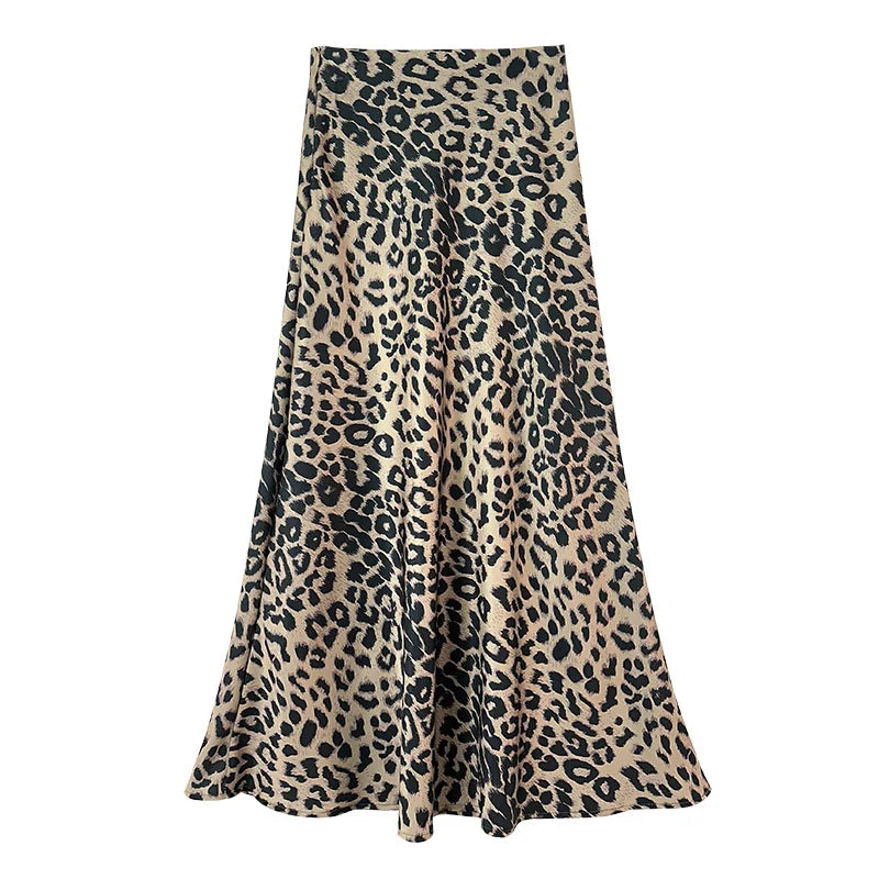 Seoulish Vintage Polka Dot Satin Mermaid Skirts for Women  New Spring Summer High Waist Casual Mid Length Women's Skirts