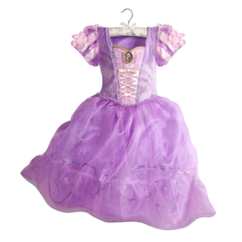 Summer Princess Costume Party Fancy Flower Vestido New  Christmas Birthday Carnival Dress Up Rapunzal Belle Disguise Frock