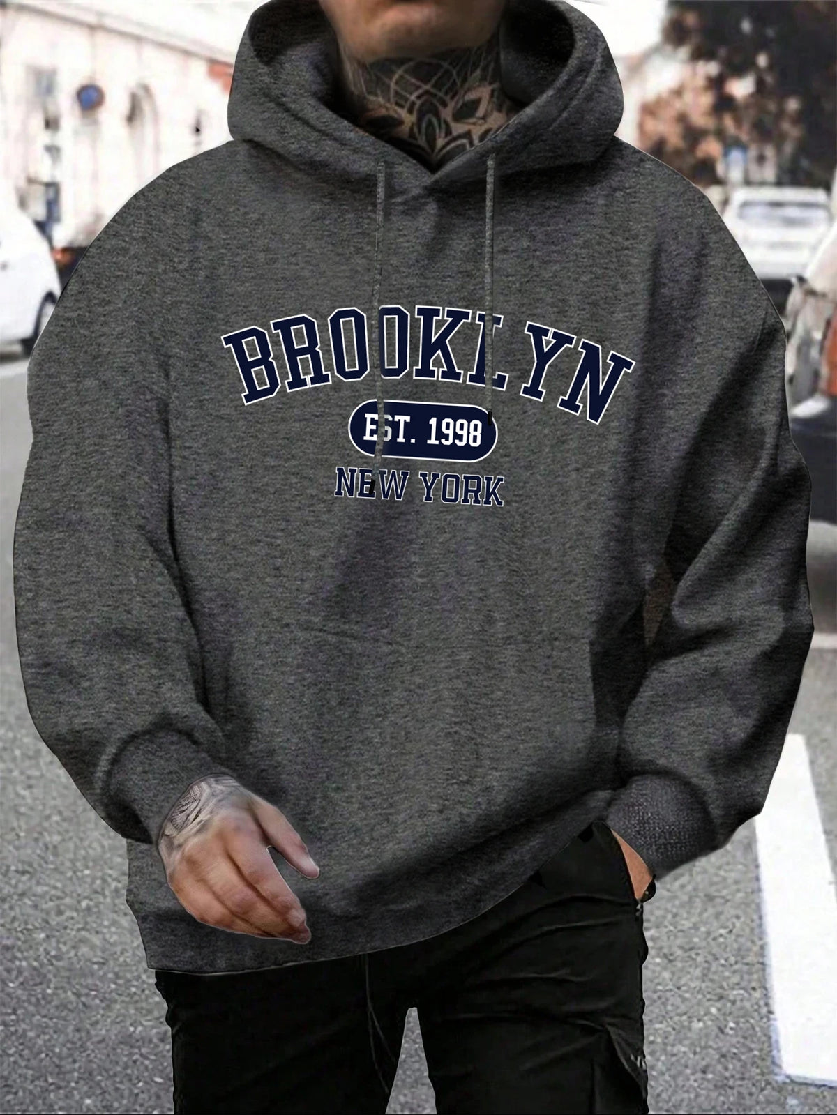 Brooklyn Est 1998 New York Printing Men Hoodies Harajuku Crewneck Hoodie Fashion Oversize Hoody Autumn Comfortable Tracksuit