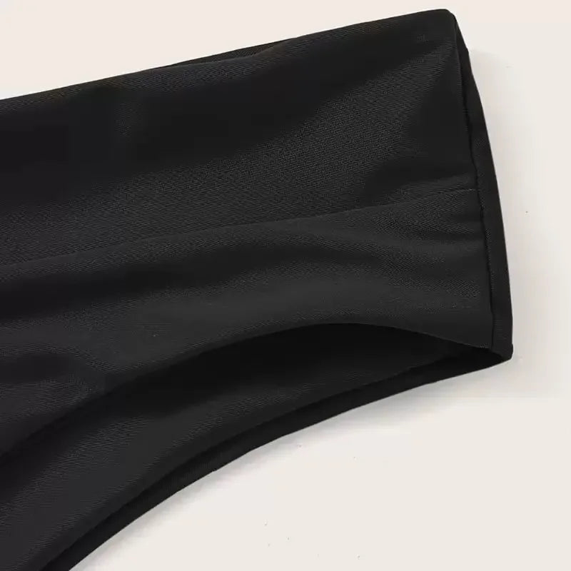 Women High Waisted Brazilian Bikini Set Sexy V Cheeky Swimwear Summer Beach Bathing Suit Black Thong Bottom Sexy Female Swimming