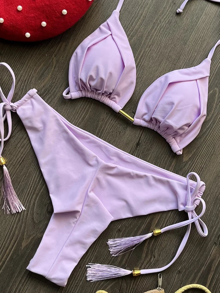 RUOTONGSEPT  New Sexy 13 Color Triangle Bathing Suit for Women Brazilian Bikinis Swimwear Push Up Swimsuit Beach Bikini Set