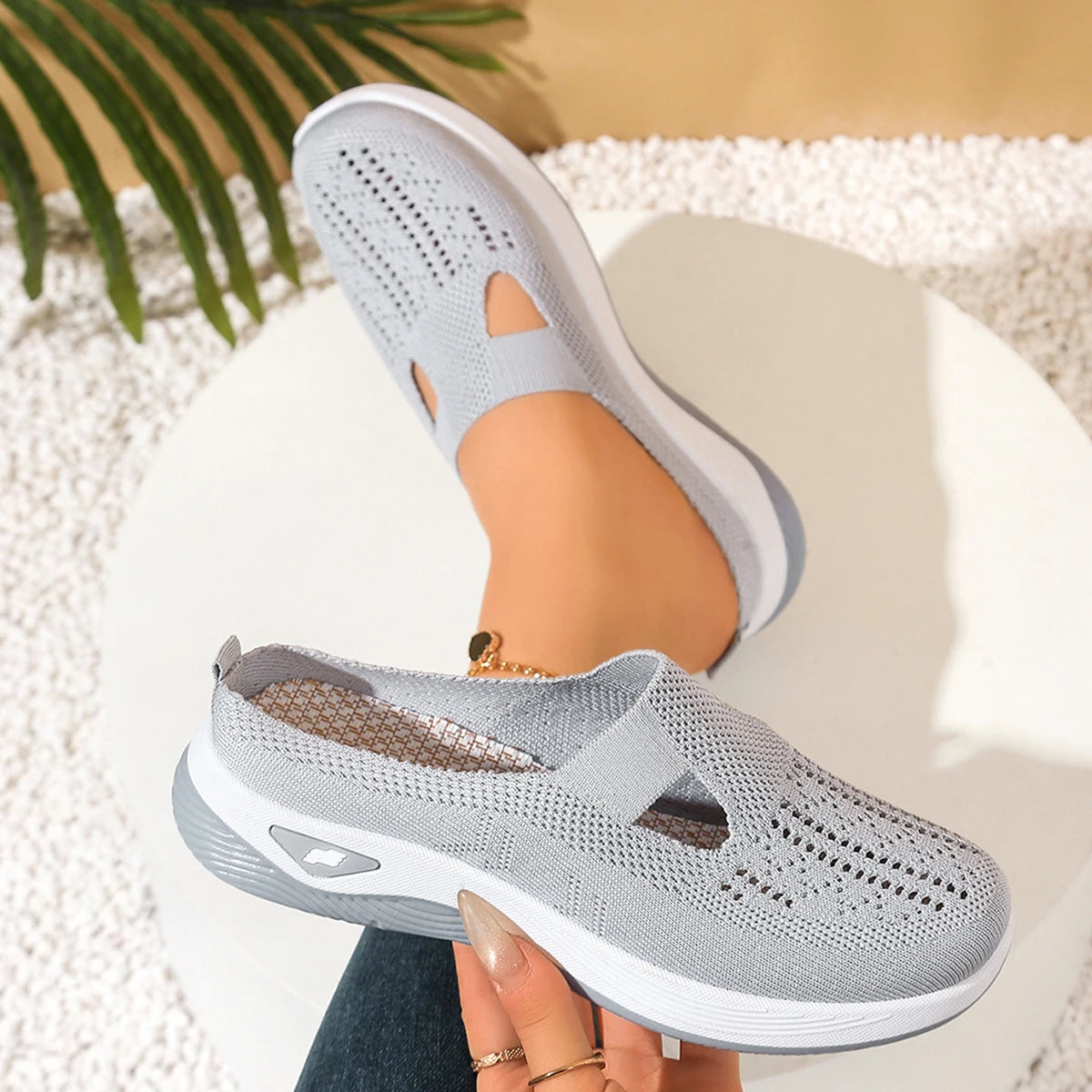 Women Shoes Convenient and Comfortable at Home, One Foot with a Vent and Half Slipper Women's Summer Shoes  Shoes