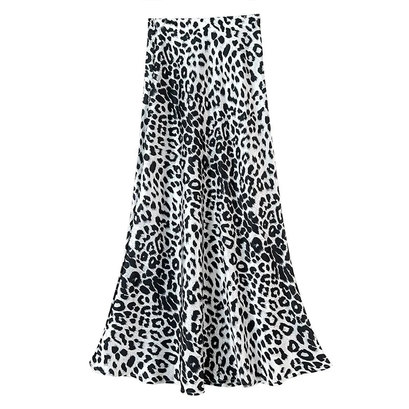 Seoulish Vintage Polka Dot Satin Mermaid Skirts for Women  New Spring Summer High Waist Casual Mid Length Women's Skirts