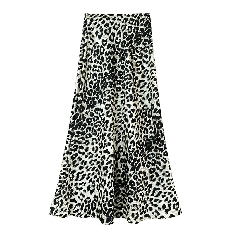 Seoulish Vintage Polka Dot Satin Mermaid Skirts for Women  New Spring Summer High Waist Casual Mid Length Women's Skirts