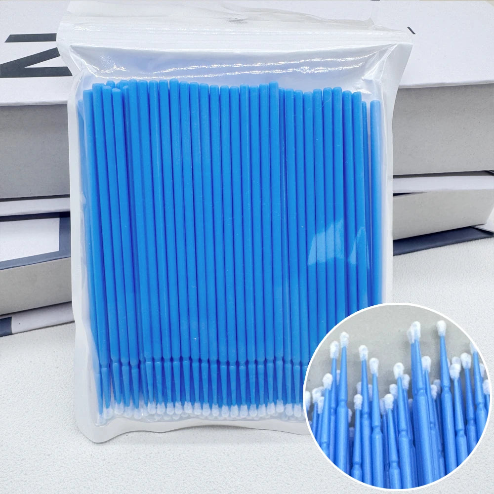 100PCS Crystal Micro Brush Disposable Lashes Removing Swab Mascara Wands Applicator Eyelash Extension Brushes Makeup Tools