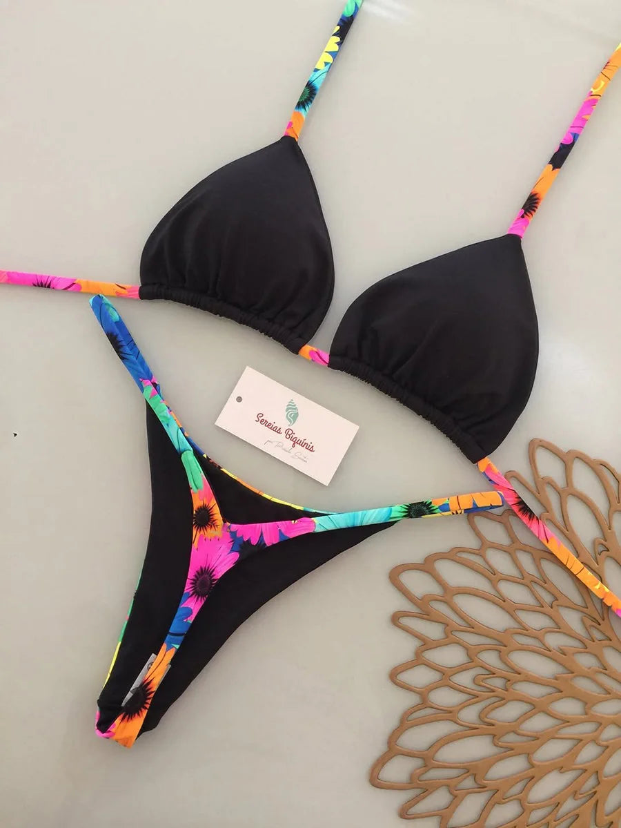 Micro Bikinis  Women Swimsuit New Sexy Swimwear Halter Bikini Set Brazilian Biquini Female Thong Beachwear Party Wear