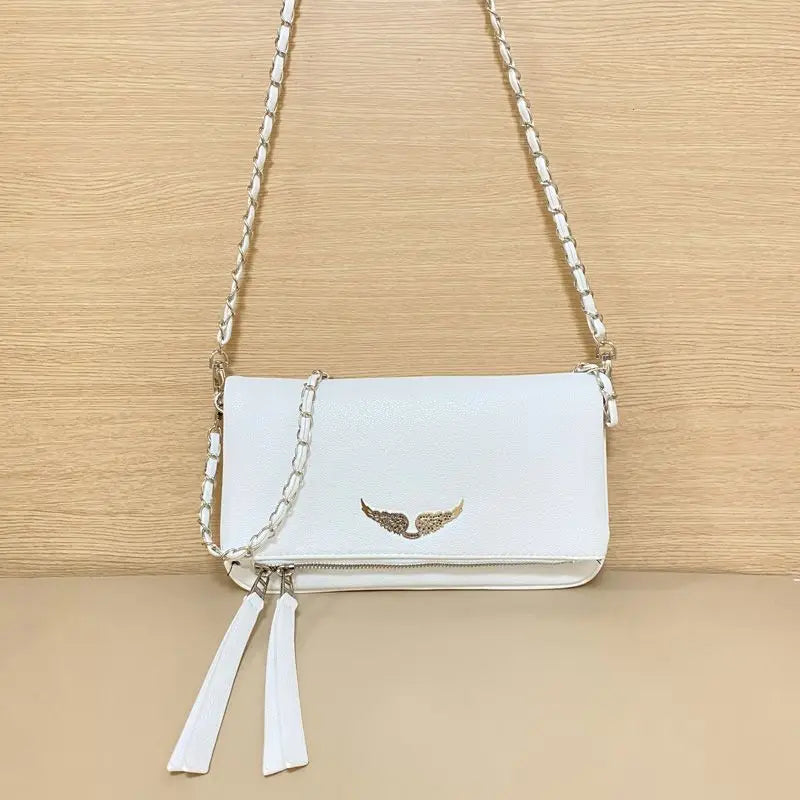 Sac à bandoulière exquis de style français pour femme, sac messager tendance avec chaîne en diamant espagnol