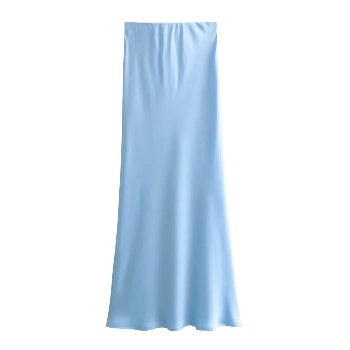 2024 New Women's European And American Style Fashion Silk Satin Texture High Waist Skirt Street Style Elegant Mid-length Skirt