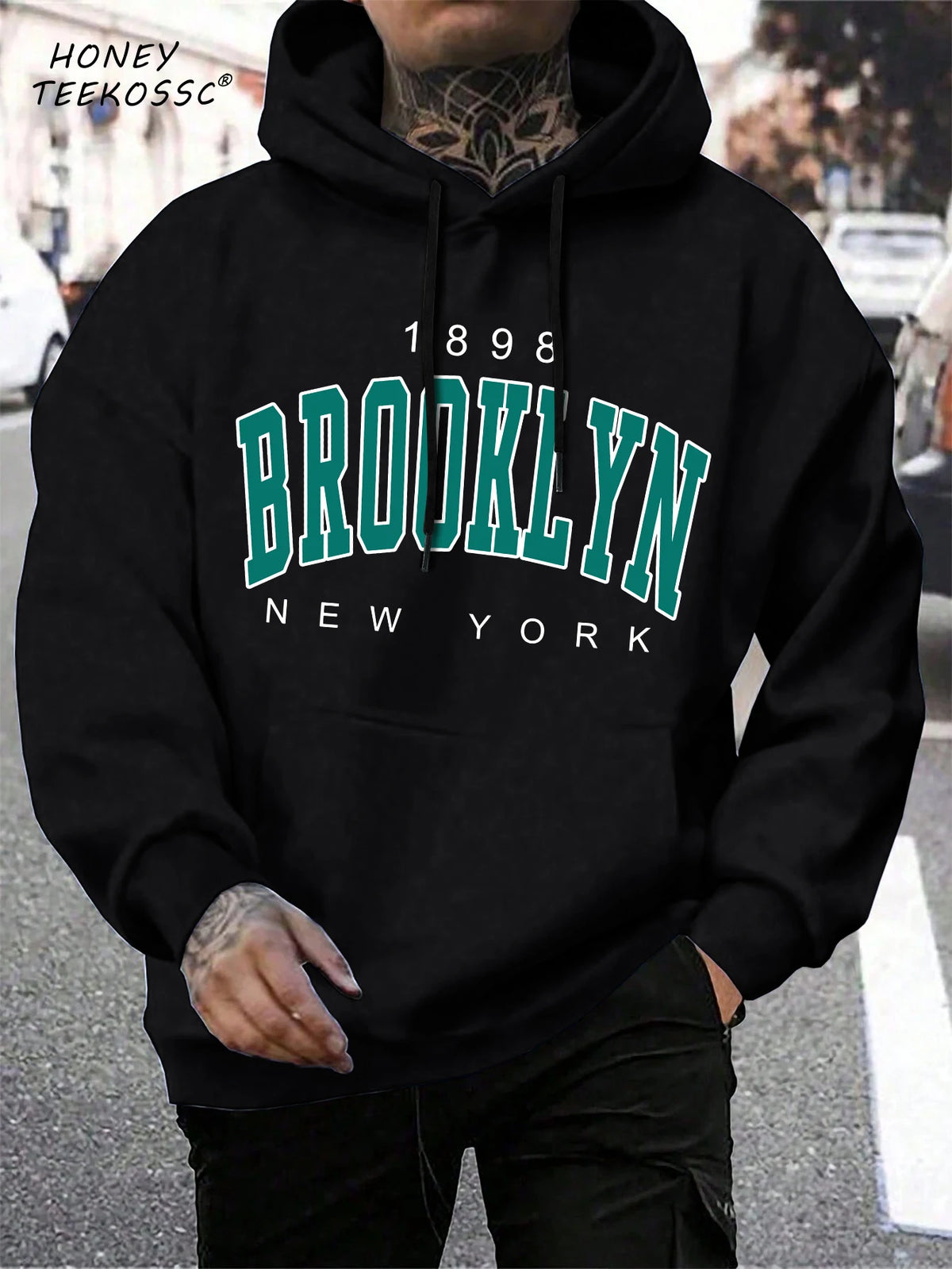 Brooklyn Est 1998 New York Printing Men Hoodies Harajuku Crewneck Hoodie Fashion Oversize Hoody Autumn Comfortable Tracksuit
