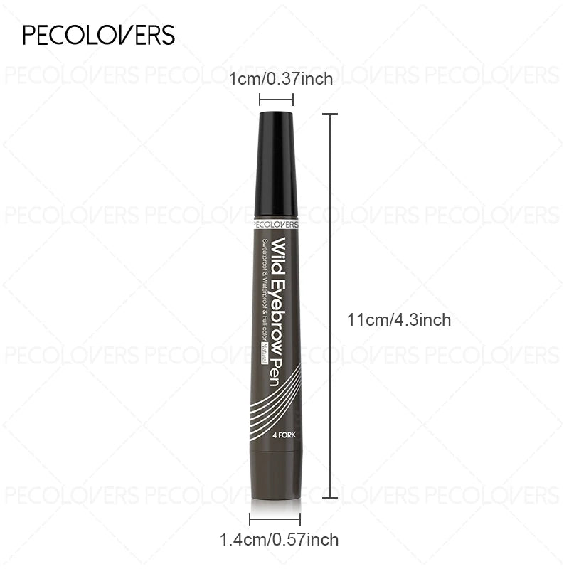 4 Fork Eyebrow Pen,Waterproof Smooth,Non-Dyeing Eyebrow Pencil,Fast drying,Long-Lasting Liquid Eyebrow Pen