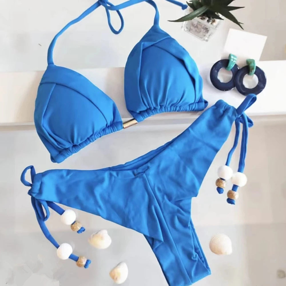 RUOTONGSEPT  New Sexy 13 Color Triangle Bathing Suit for Women Brazilian Bikinis Swimwear Push Up Swimsuit Beach Bikini Set