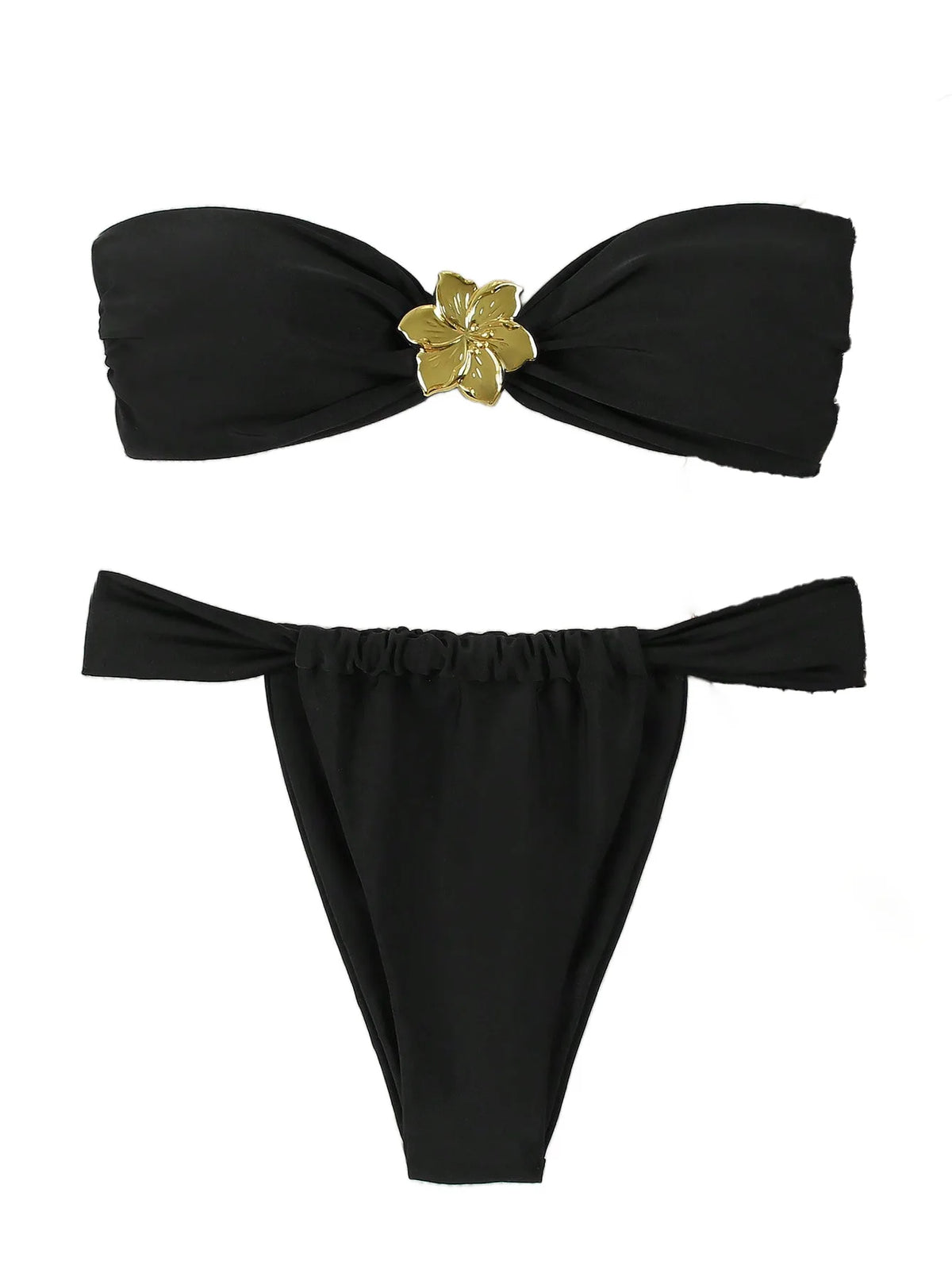 " Sexy Bandeau Push-Up Bikini Set - Brazilian Thong Swimwear for Women"