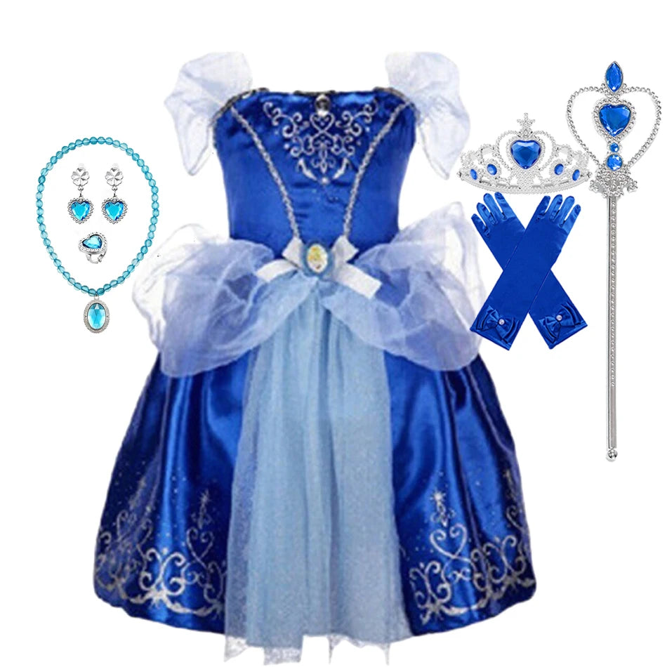 Summer Princess Costume Party Fancy Flower Vestido New  Christmas Birthday Carnival Dress Up Rapunzal Belle Disguise Frock