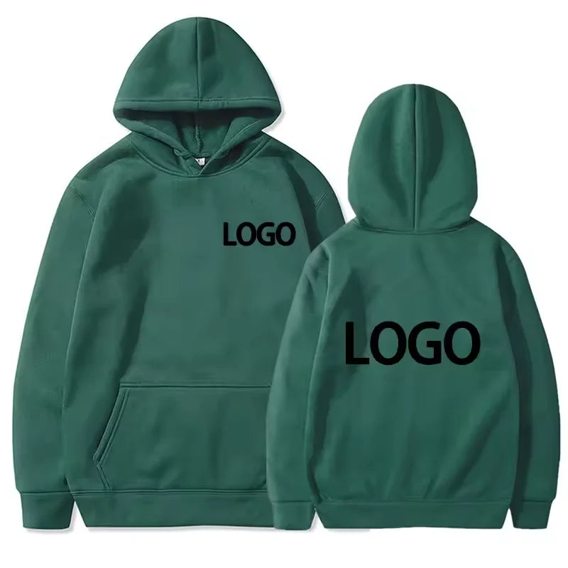 DIY Custom Your Brand LOGO  Men Women Casual Hoodie  Top Solid Color Pullover Street Personality Sweatshirt Custom Gifts