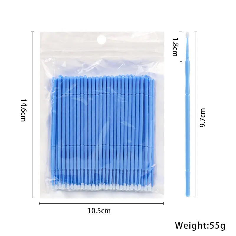 100PCS/Bag Bamboo Eyelash Extension Cleaning Swabs Lash Lift Glue Remover Applicators Microblade Makeup Micro Brushes Tools