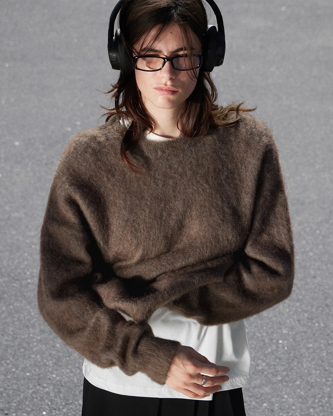 Hirsionsan Basic O Neck Basic Sleeve Sweater Women  Oversized Short Knitted Wool Pullover Female Casual Thick Warm Soft Tops