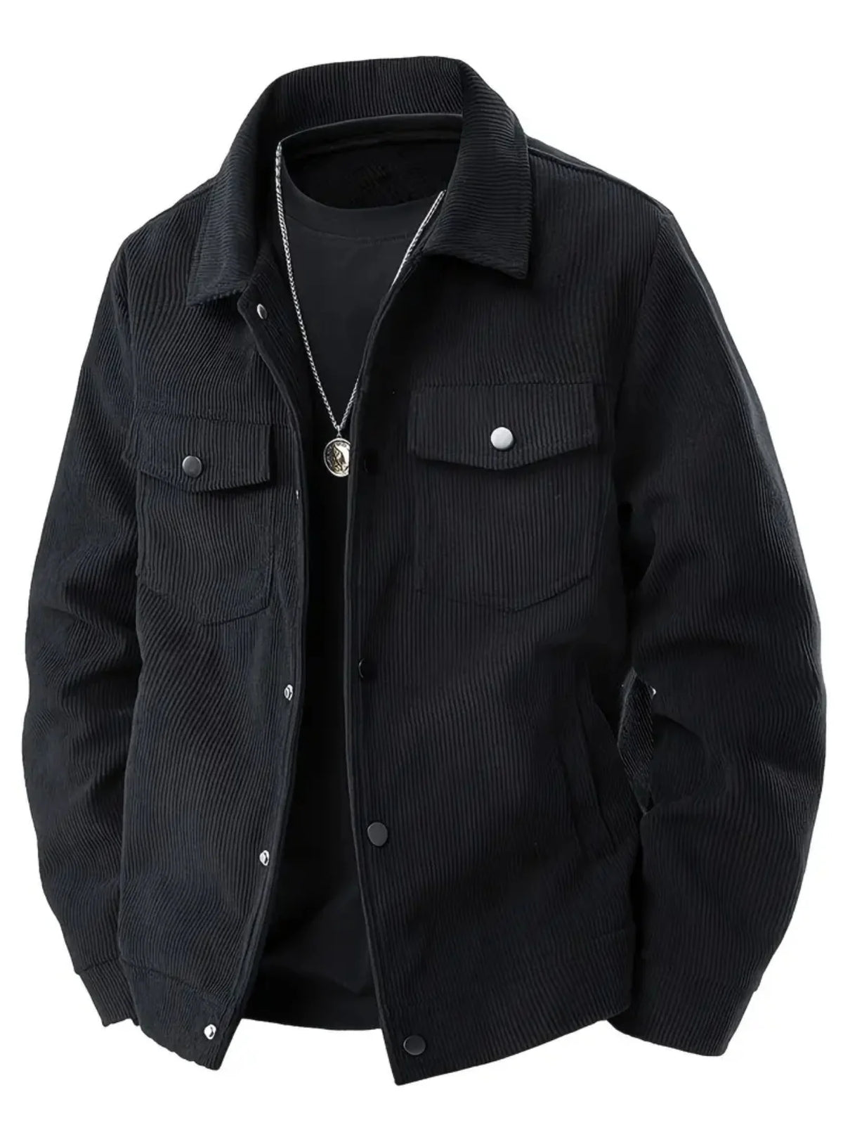 The  New Autumn Corduroy Jacket for Men with a Lapel, Trendy Japanese Style Loose Coat