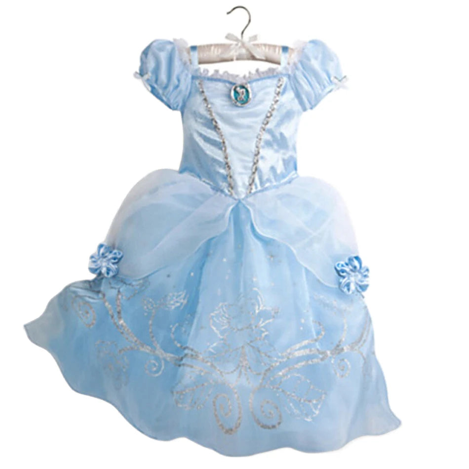 Summer Princess Costume Party Fancy Flower Vestido New  Christmas Birthday Carnival Dress Up Rapunzal Belle Disguise Frock
