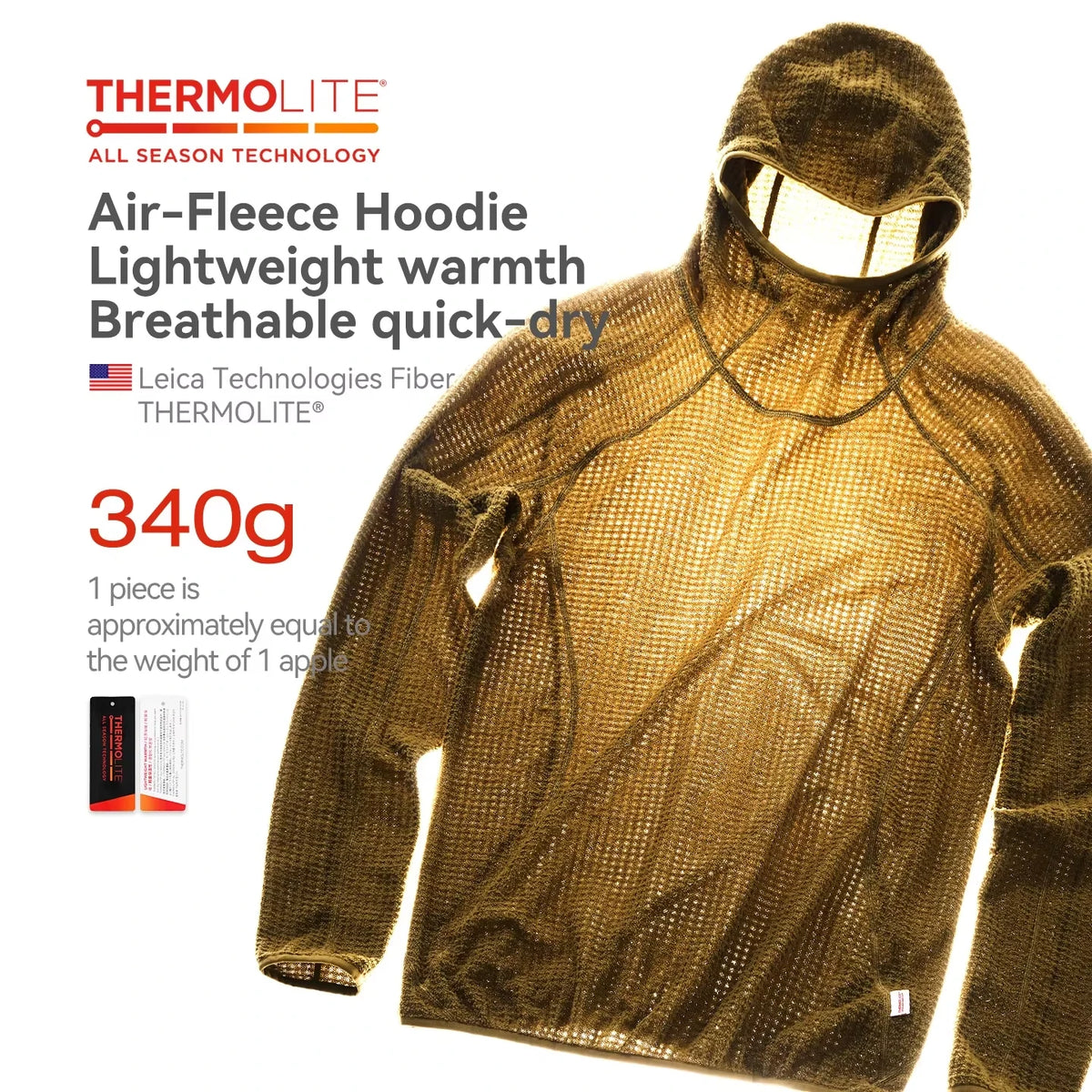 Thermolite® Hooded Sweatshirt:  Winter Lightweight & Warm Hoodie Unisex Solid Color Thickened Hoodie for Autumn and Winter