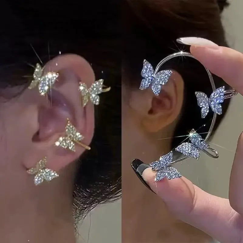 2PCS Fashionable and Exquisite Butterfly Ear Clip, Non
