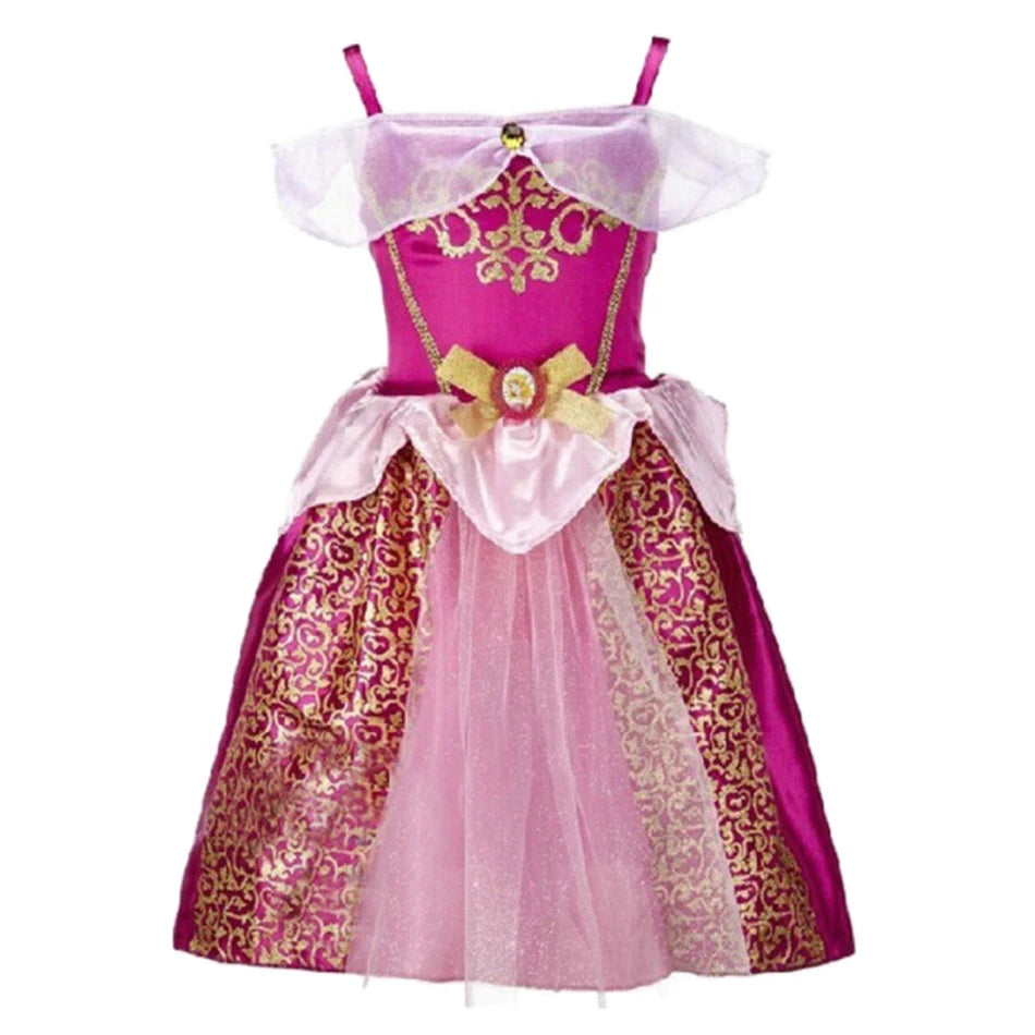 Summer Princess Costume Party Fancy Flower Vestido New  Christmas Birthday Carnival Dress Up Rapunzal Belle Disguise Frock