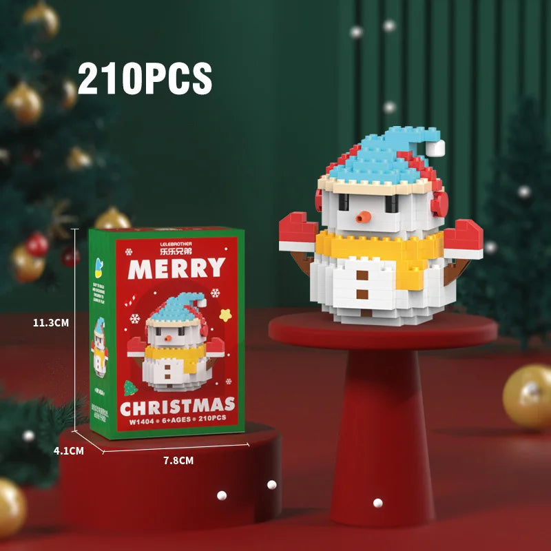 Christmas Gifts Micro Building Block Series Santa Claus Reindeer Puzzle Assembling Bricks Table Decoration Toys Children Kids