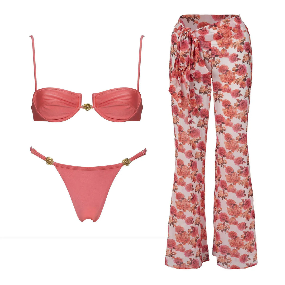 3Pcs Micro Bikini  New Swimwear Women Swimsuit Sexy Brazilian Bikini Set Printed Thong Beachwear Bathing Suit Female Biquini